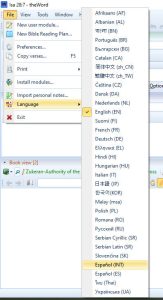 theWord cambiando el idioma
